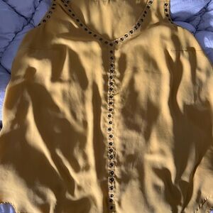 Yellow Sleeveless Top with Studded Detail Torrid